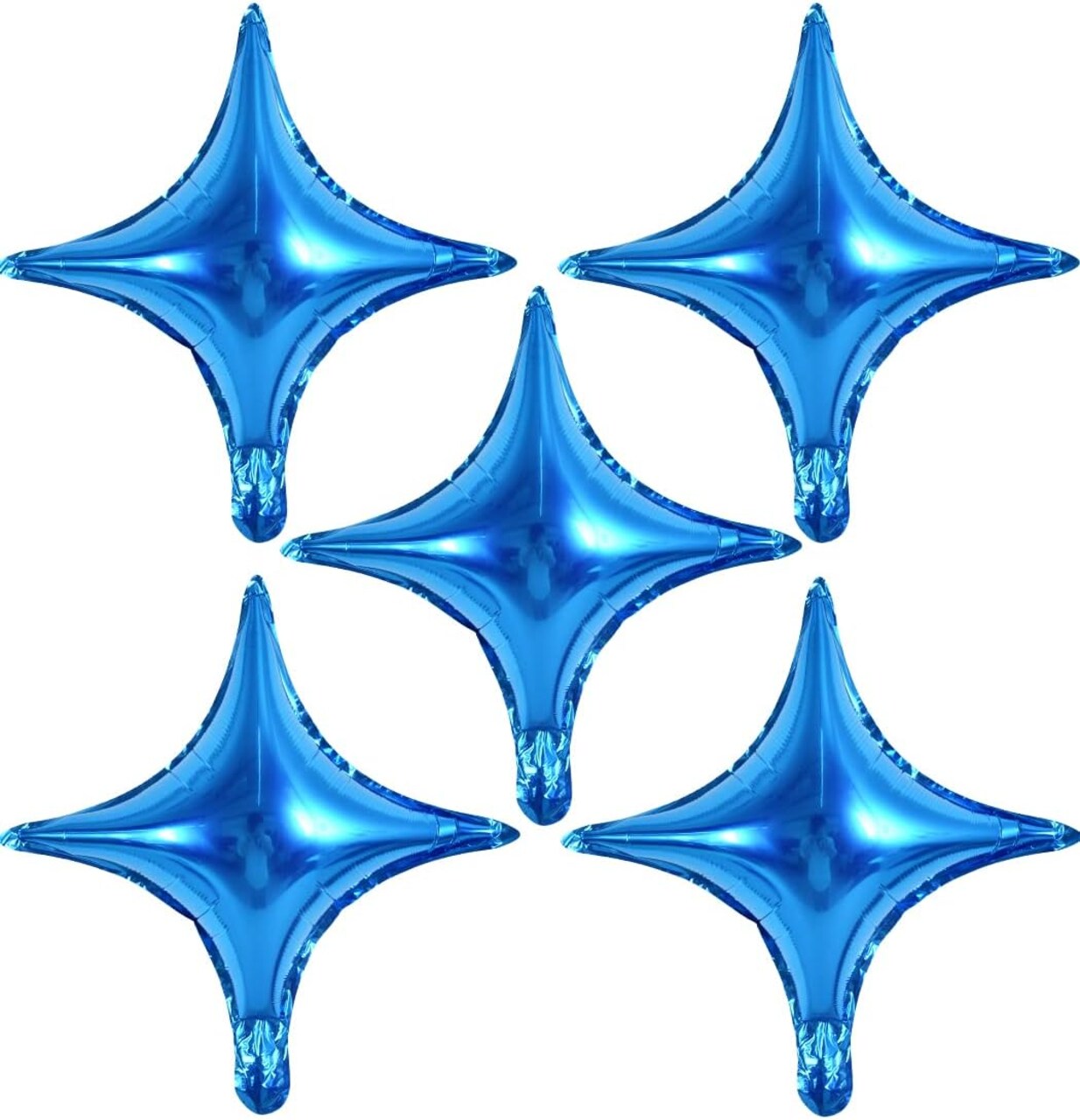 18inch Star Shape Foil Mylar Balloon,30 pcs Blue Four Angle Star Balloons for Birthday Party,Wedding,Valentine's Day, engagement party,Christmas,Baby Shower Backdrops Decorations